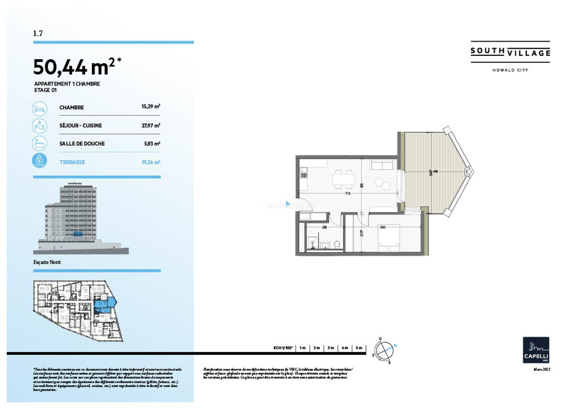 Wohnung zu verkaufen in Howald  - 50.44m²